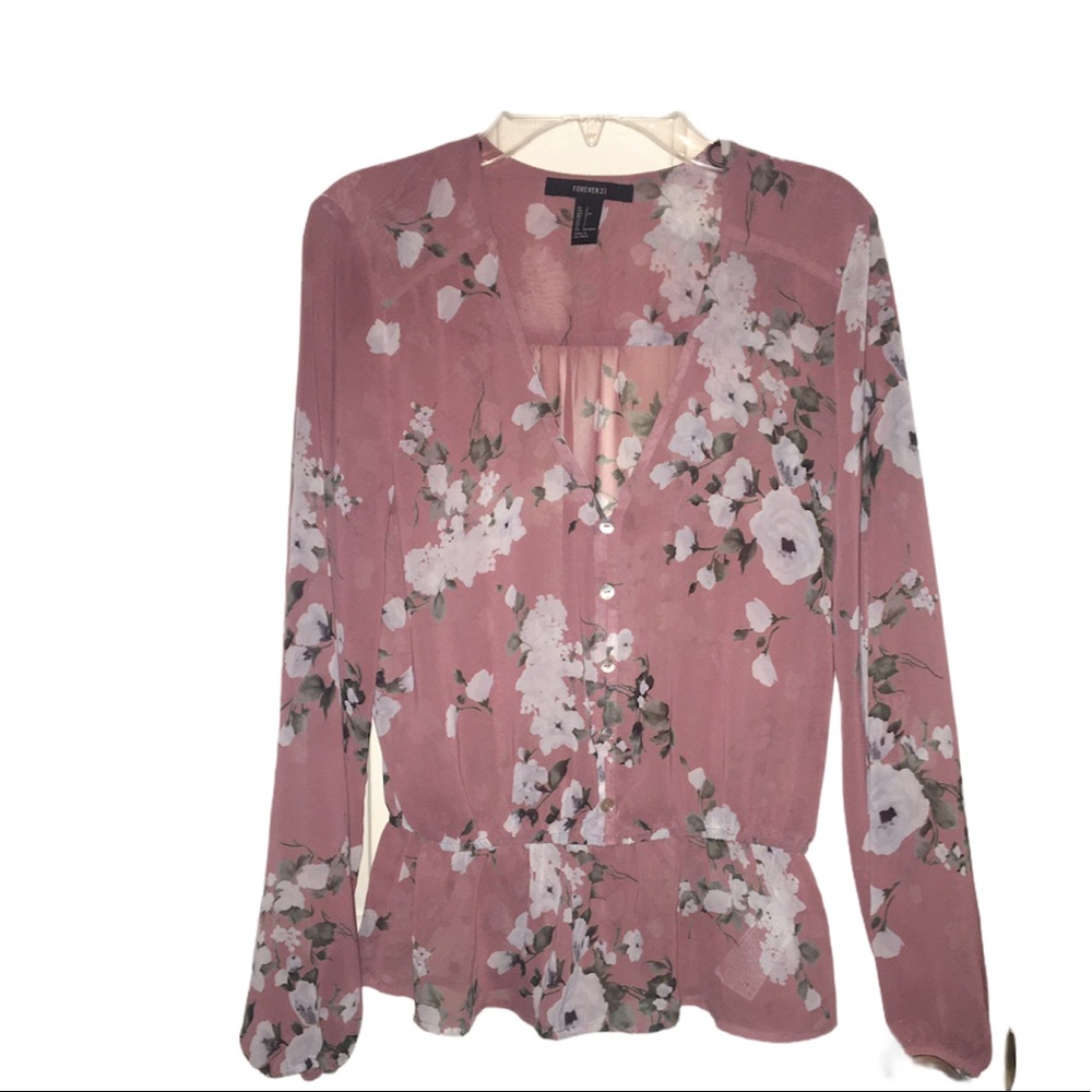 Forever 21 Size small sheer floral blouse